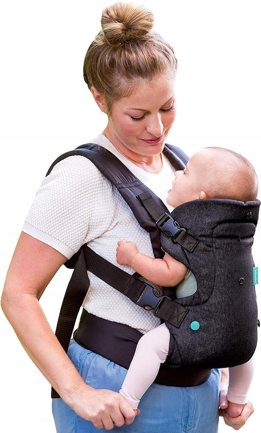 INFANTINO FLIP 4w1 nosidełko ergonomiczne 3,5 - 14,5 kg, czarne, noszenie dziecka przodem do rodzica