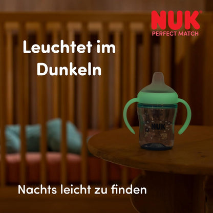 NUK Perfect Match kubek niekapek 150ml 6m+ ŚWIECI W CIEMNOŚCI, świecący kubek dla dziecka nocą