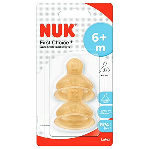 NUK First Choice Plus tetinas de látex L x2 para alimentos espesos