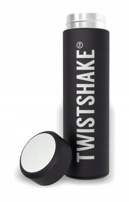 TWISTSHAKE HOT OR COLD termos ze stali nierdzewnej 420 ml, czarny, izolowany termos na napoje