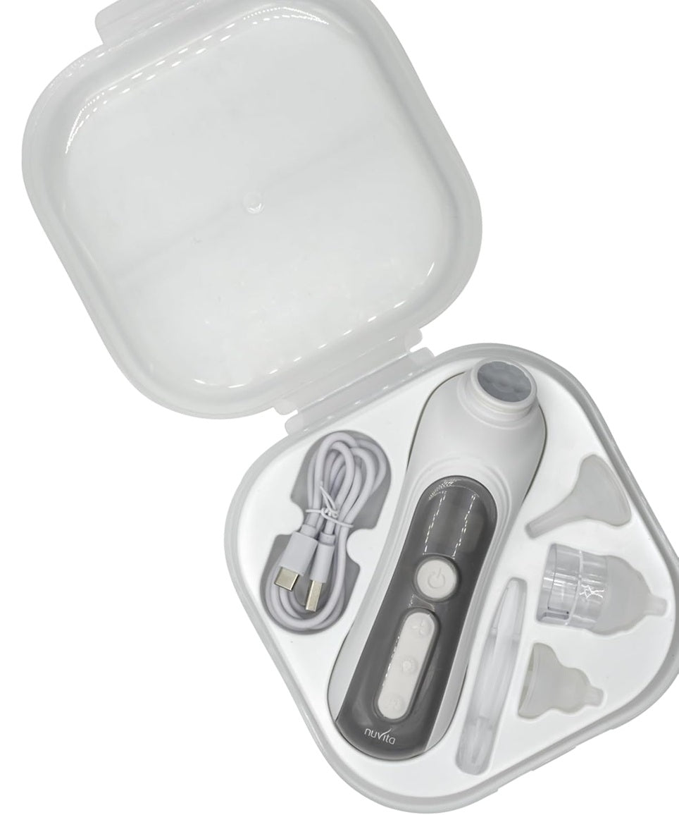 NUVITA aspirador nasal con luz y música + 3 puntas, funda y pinzas