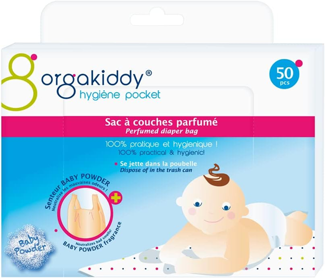 ORGAKIDDY bolsas sin olor para pañales y toallitas usadas 50 unidades