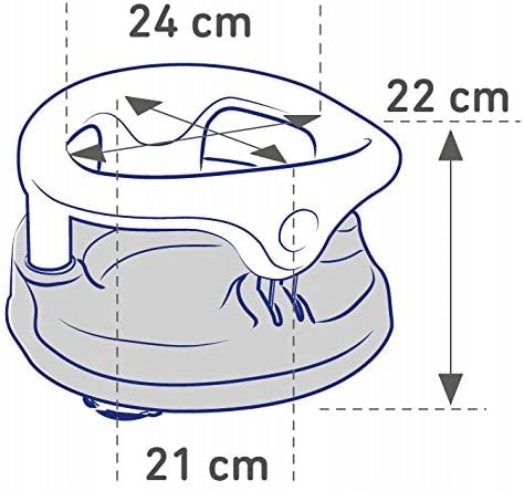 ROTHO Babydesign krzesełko do kąpieli 13kg z wymiarami 24 cm, 22 cm i 21 cm, biało-zielono-szare
