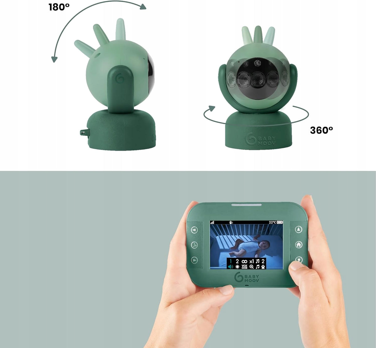 BABYMOOV Yoo Master vigilabebés electrónico con control remoto 3,5"