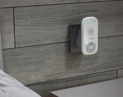 HUBBLE Listen Glow niania elektroniczna audio DECT, biało-szary nadajnik ścienny z diodami LED