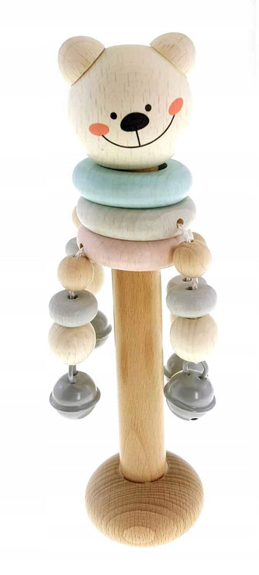 HESS sonajero de madera con cascabeles 18 cm MIŚ