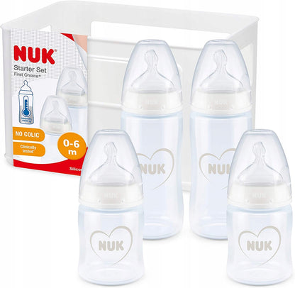 Set NUK anticolicos 4 biberones cesta control de temperatura