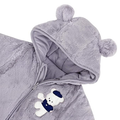 JIAMY mono de invierno con capucha 6-9 meses para bebés