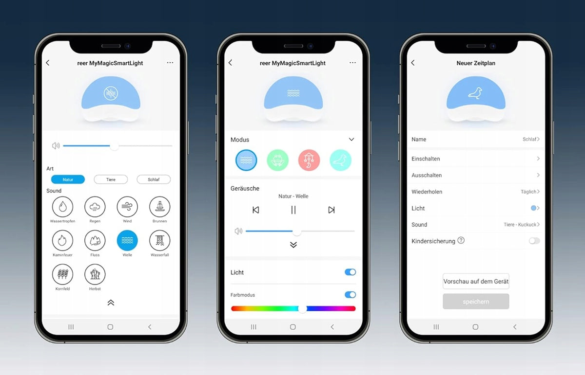 Lámpara nocturna inteligente con sonidos y aplicación Smart Life