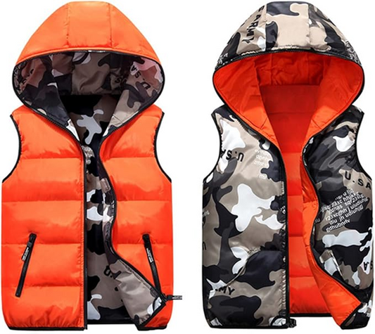 chaleco acolchado reversible con capucha 110-120