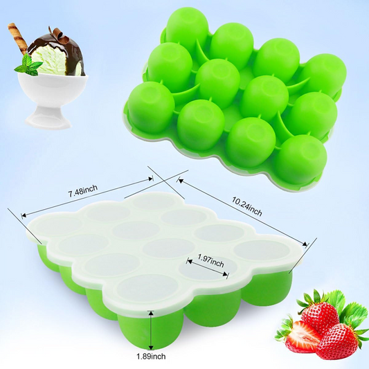 Molde de silicona para congelar alimentos 12 x 75 ml Fresh Foods
