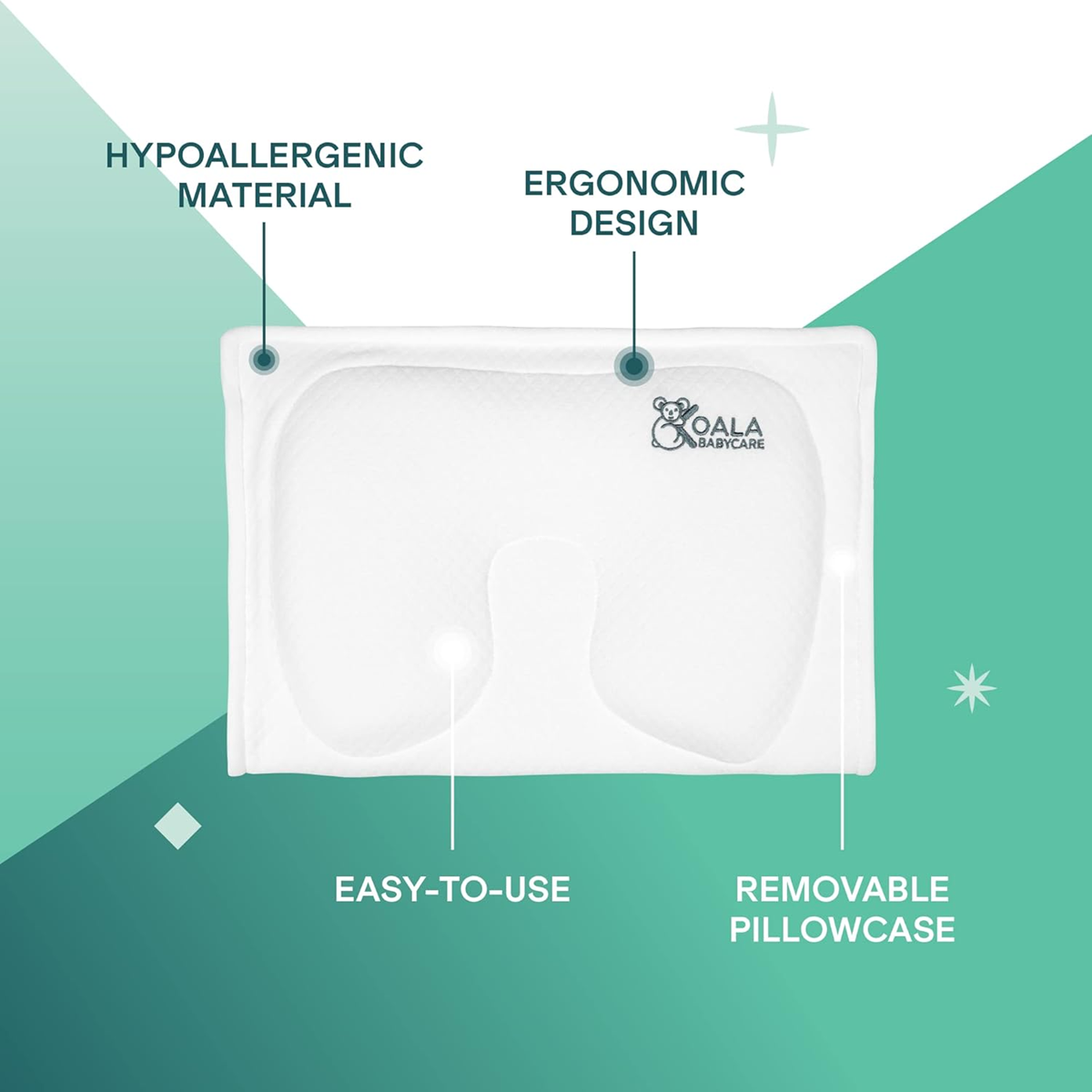 KOALA BABYCARE cojín para bebé con funda que previene la plagiocefalia