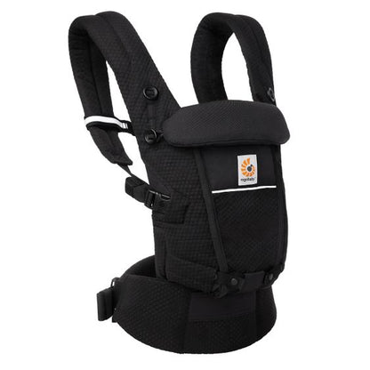 ERGOBABY ADAPT SoftFlex MESH nosidełko ergonomiczne 3,2-20kg, czarne nosidełko z przewiewnej siatki