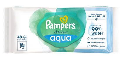 PAMPERS HARMONIE AQUA toallitas húmedas x48