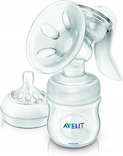 PHILIPS AVENT Natural SCF330/20 laktator ręczny z butelką Natural 125 ml i smoczkiem, biały, BPA free
