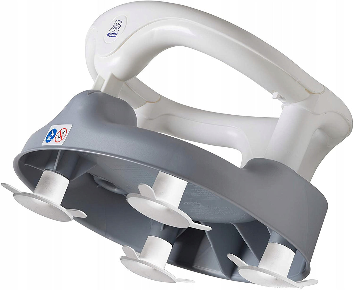 ROTHO Babydesign krzesełko do kąpieli 13kg, biało-szary fotelik kąpielowy BPA-free do 13 kg