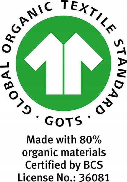 ROBA śpiworek do spania 110cm muślin GOTS, certyfikat organic textile standard