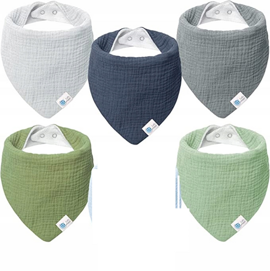 LULU MOON baberos bandana con broche 0-36 meses x5