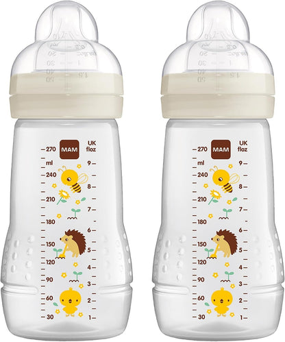 Set de biberones MAM Easy Active 2x 270 ml, edad 0+, tetina 1, PRADO