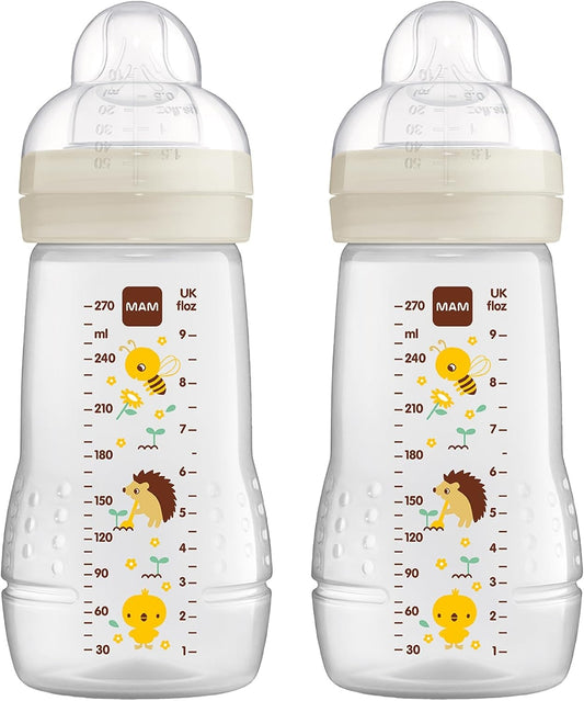 Set de biberones MAM Easy Active 2x 270 ml, edad 0+, tetina 1, PRADO