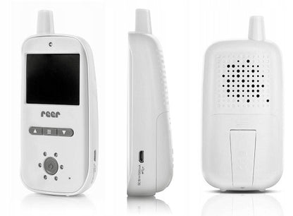 REER BabyCam niania elektroniczna 2,4" TFT biała cyfrowa niania z ekranem LCD i kamerą