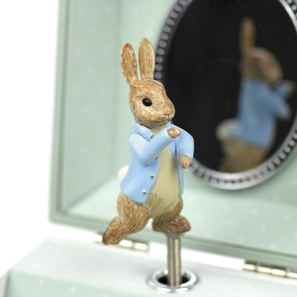 TROUSSELIER caja de música con mecanismo de cuerda 10,5 x 8,5 cm PETER RABBIT