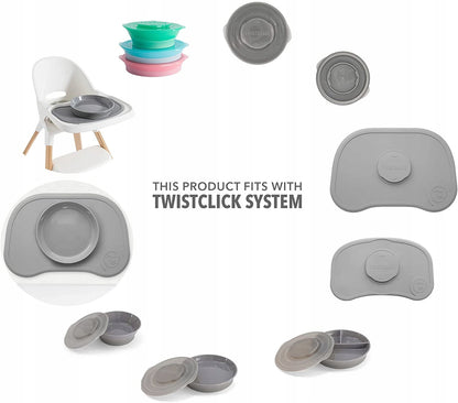 TWISTSHAKE mata CLICK MAT MINI + miseczka 6msc+ biała silikonowa mata do krzesełka z miską Twistclick