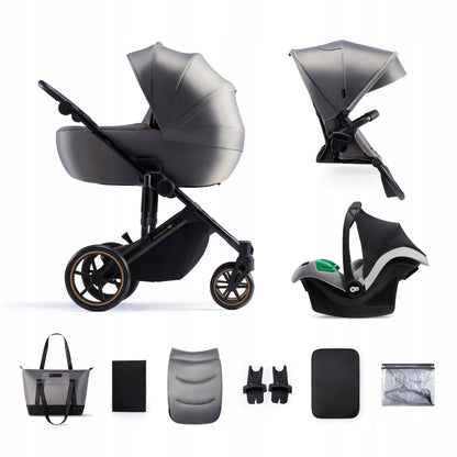 KINDERKRAFT PRIME2 PRO 3-in-1 multifunction stroller up to 22kg + MINK PRO car seat