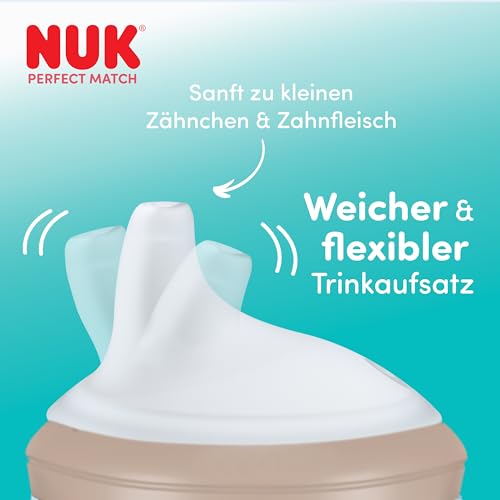 NUK Perfect Match kubek treningowy 260 ml 6m+ z miękkim, elastycznym ustnikiem dla niemowląt