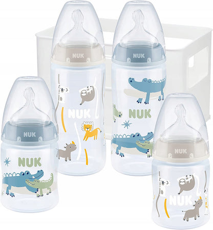 NUK First Choice+ set de inicio 4 biberones + cesta organizadora 0-6 m