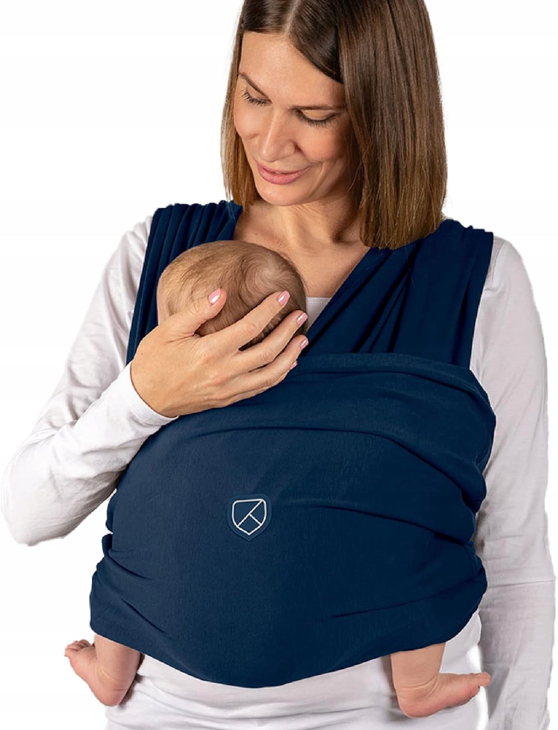 KOALA BABYCARE chusta elastyczna do noszenia max 15kg, granatowa, dla dziecka noszonego przy piersi