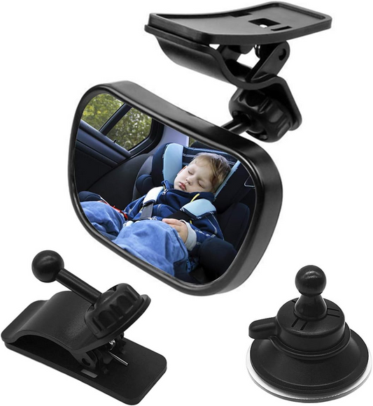 Espejo retrovisor 2en1 para coche para bebé, 5,5 x 8,8 cm, para observar al bebé