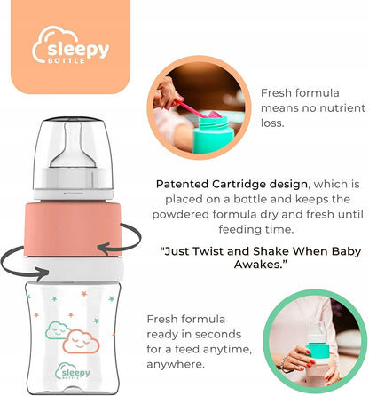 SLEEPY BOTTLE zestaw startowy podgrzewacz z butelk. Butelka dla niemowląt z cartridgem, do świeżego mleka w sekundy.