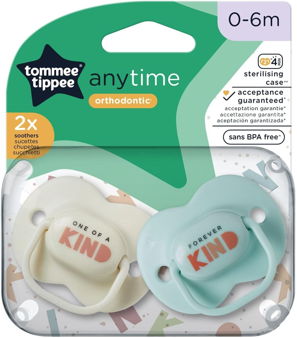 TOMMEE TIPPEE Chupetes calmantes ortodónticos x2 0-6m AnyTime
