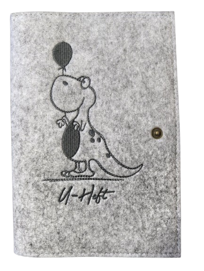 LUXDAG funda de fieltro para tarjeta de embarazo DINOSAURIO 15,5 x 23 cm