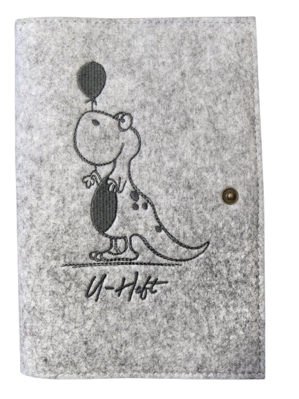 LUXDAG funda de fieltro para tarjeta de embarazo DINOSAURIO 15,5 x 23 cm
