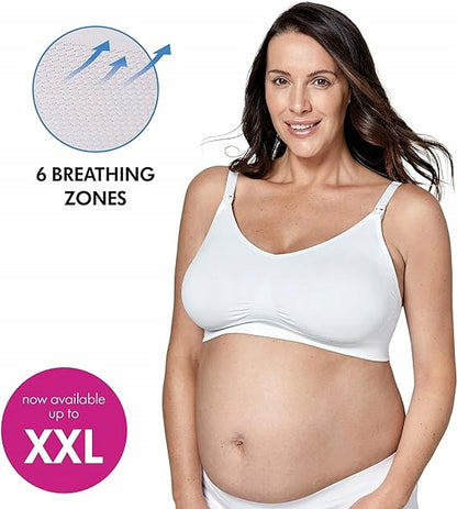 Medela Keep Cool Ultra biustonosz do karmienia L biały, oddychający bezfiszbinowy biustonosz ciążowy z 6 strefami oddychania