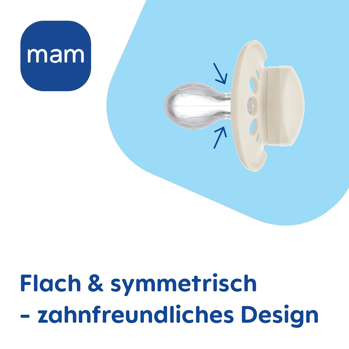 MAM Perfect smoczek uspokajający silikonowy 6-16 m x2, płaski i symetryczny, przyjazny dla zębów
