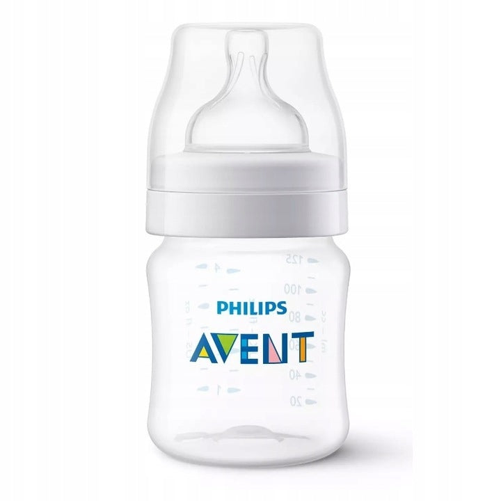 PHILIPS AVENT Anti-colic butelka 125 ml dla noworodka, antykolkowa butelka ze smoczkiem i pokrywką