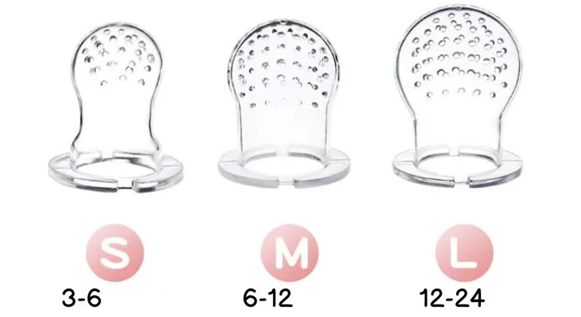 STONNY mordedor dispensador de frutas para bebés 3-24 meses 2 unidades + 6 boquillas y 2 cucharas