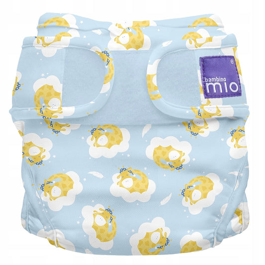 BAMBINO MIO otulacz na pieluchę 9kg+ żyrafy, niebieski otulacz wielorazowy z podwójnymi gumkami