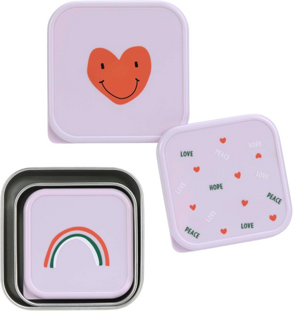 LASSIG Snackbox set de cajas de acero para snacks x3