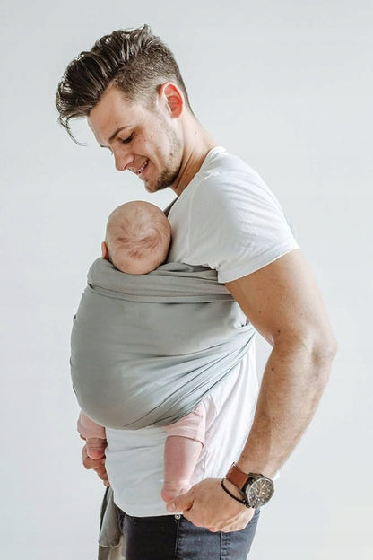 SHABANY chusta kółkowa do noszenia dziecka BAWEŁNA ORGANICZNA, szara, dla 3-15 kg