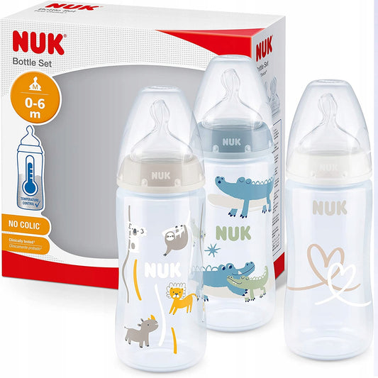 NUK No Colic bottle set 3x 300 ml 0-6