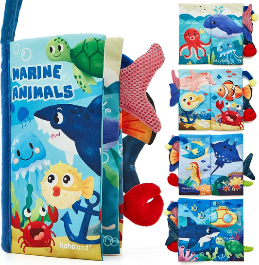 HAHALAND Animales Marinos libro sensorial colgante 12,5 x 22 cm