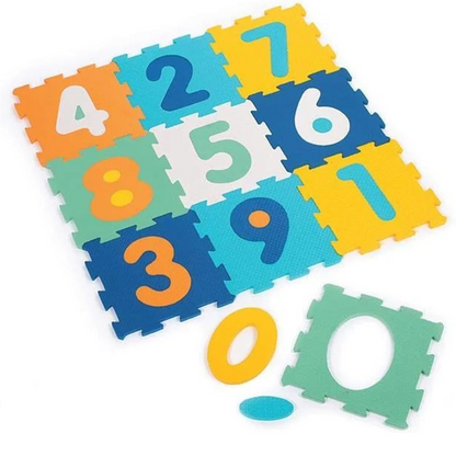 alfombra plegable puzzle 2en1 números 90x90 para niños