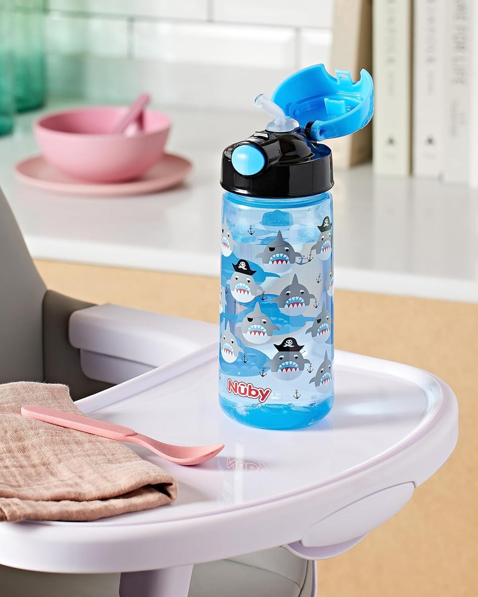 NUBY Vaso con pajita de tritán 4m+ 540 ml TIBURÓN