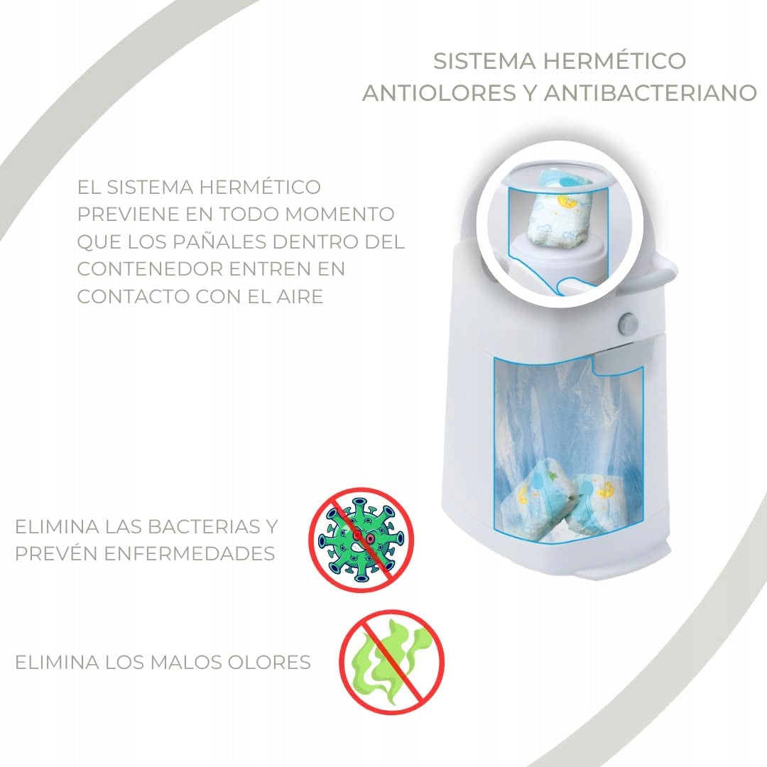 DIAPER CHAMP cubo para pañales con bolsa para basura +/-30 unidades