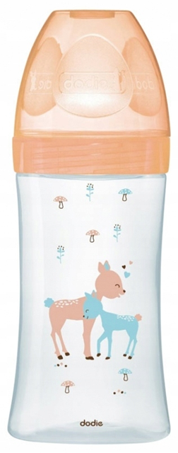 DODIE biberón de vidrio 270 ml 0-6 m tetina 2 flujo medio