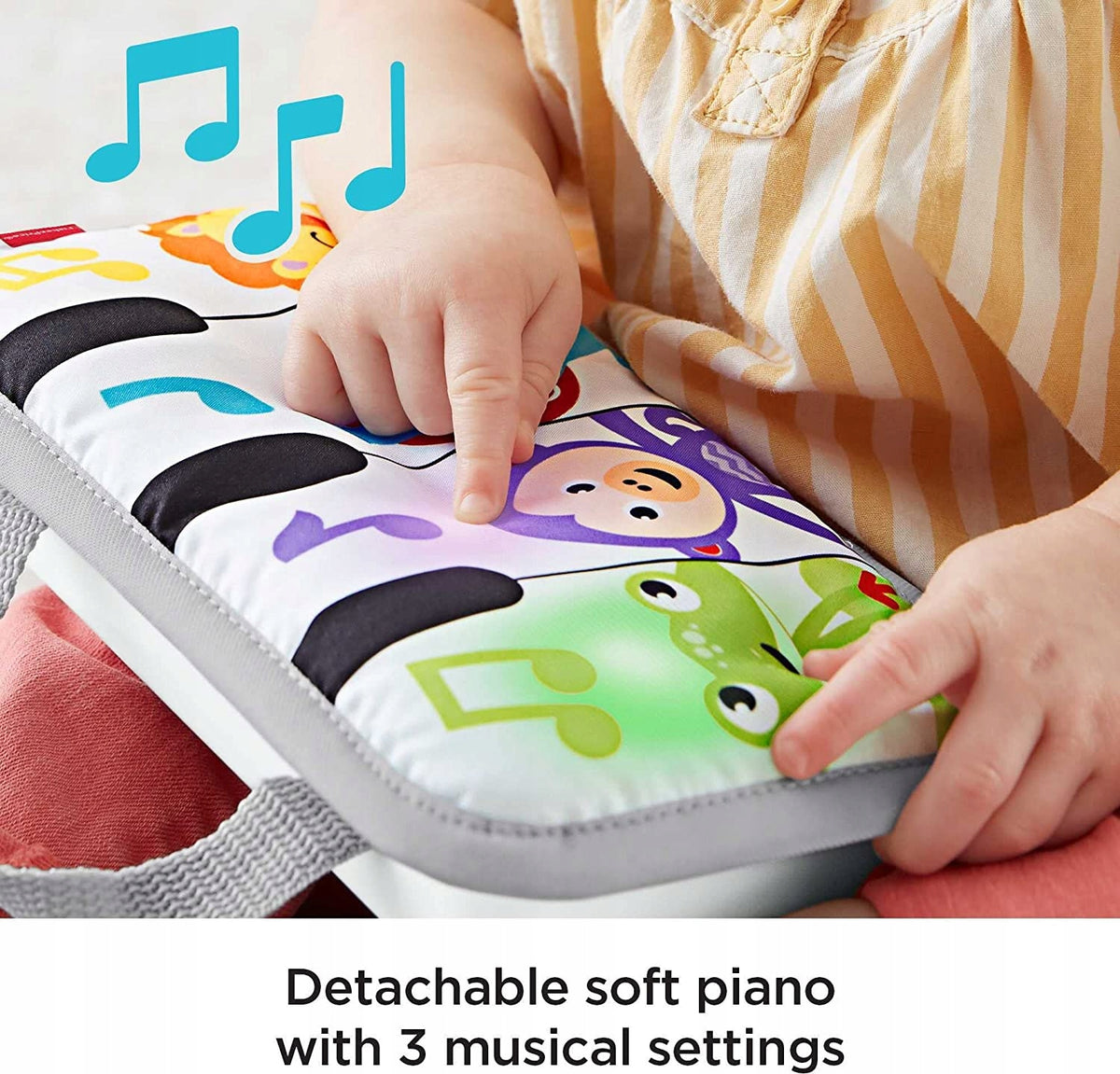 FISHER-PRICE poduszka do zabawy na brzuszku PIANO z odczepianym pianinkiem i 3 ustawieniami muzycznymi